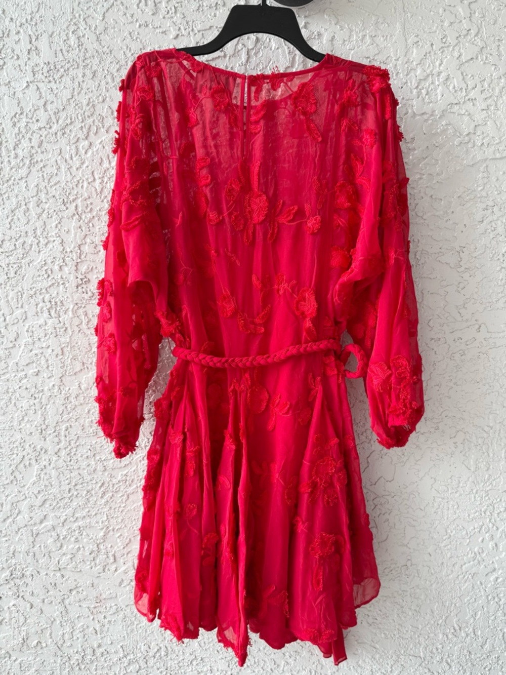 Anthropologie Mare Mare Red Amal Textured Mini Dress Size Large - Picture 4 of 15